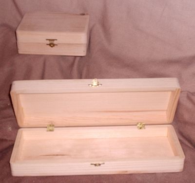 small unfinished wooden chest